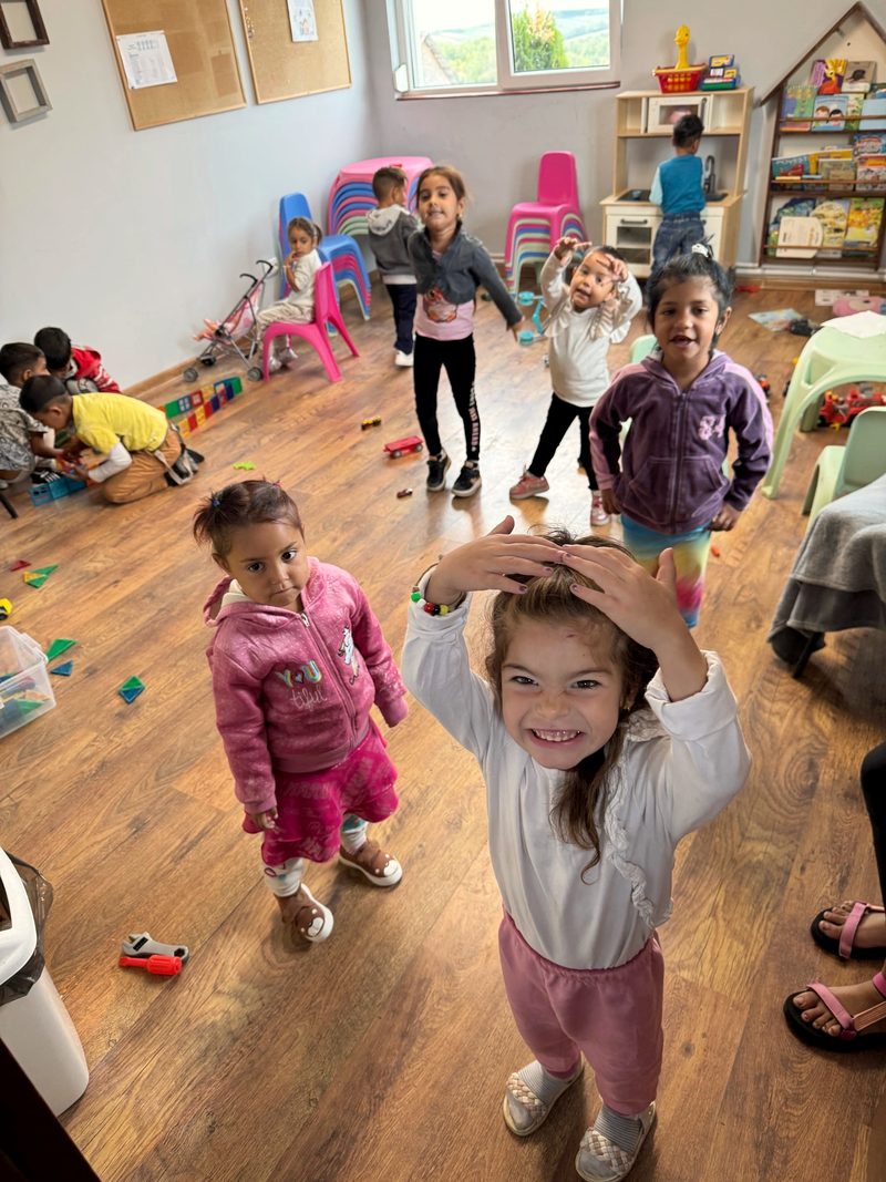 Children playing at the Caleb Foundation in Lazareni, Romania