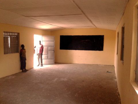 Inside one of the first four classrooms, February 2016