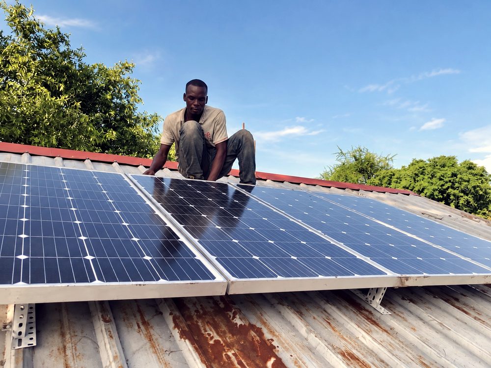 Solar panels on the teachers' residence